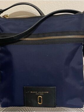 Marc Jacobs Navy Crossbody Bag with Gold Hardware